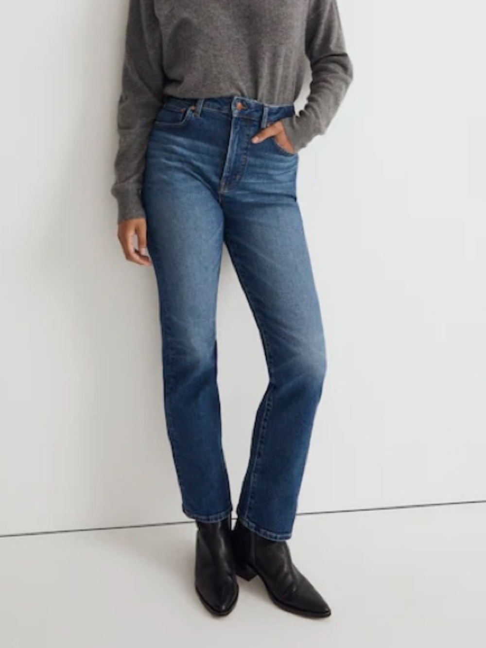 Madewell 90s Straight Denim Blue Jeans Size 28 Tall 28T